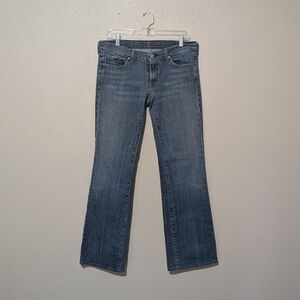 7 For All Mankind Y2K Classic Medium Wash Blue Boot Cut Jeans for Women